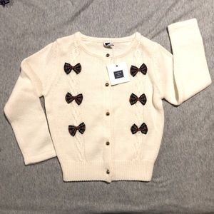 Toddler Cardigan with Plaid Bows